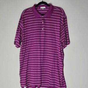 Peter Millar Polo Shirt Mens XXL Stripe Cotton Golf Classic Fit Short Sleeve